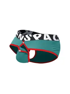 1pc new style men's underwear with front and back slits and pouches, detachable and breathable Briefs, thin and soft summer underwear for men, men's seamless and comfortable quick-drying underwear, men's large-sized underwear for casual and sports wear