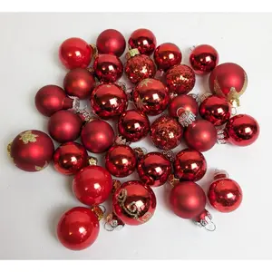Small Red Glass Vintage Christmas Ornaments