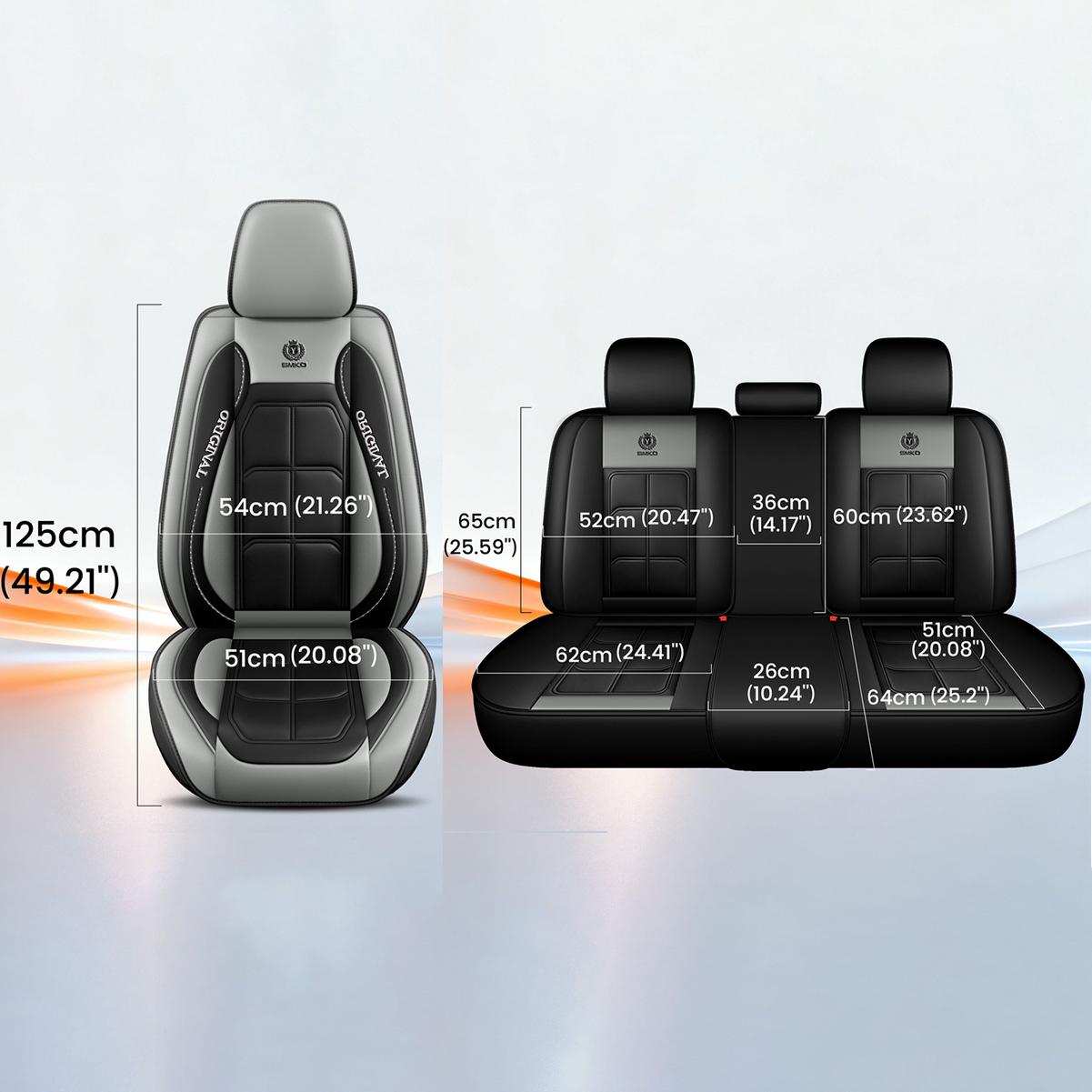 Enhance Comfort 5 Seat Car Seat Covers PU Leather Waterproof Wear Resistant Fully Wrap Around All Five Seats Interior Protection Scratch Resistant Durable All Seasons