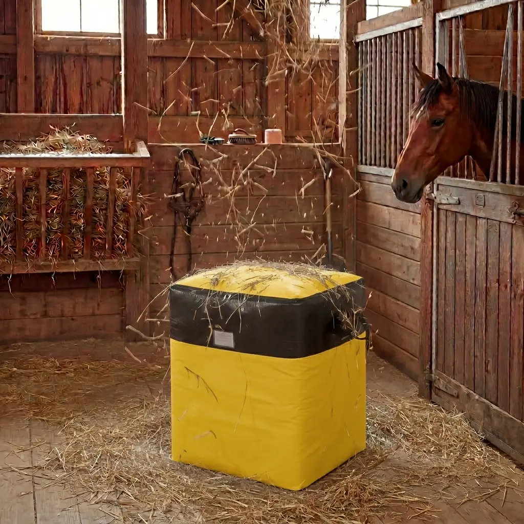Summervibes Extra-large 48.87gal Capacity,A Professional Hay Storage Bag Suitable for Transporting, Feeding, Storing, and Packing Dried Hay. Features a Reinforced Handle and Zipper Design, Specially Designed for Farmers. This Dedicated