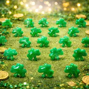 Lucky Shamrock Stud Earrings Handmade Green Polymer Clay Clover Earrings St Patrick's Day Jewelry for Festive Wear