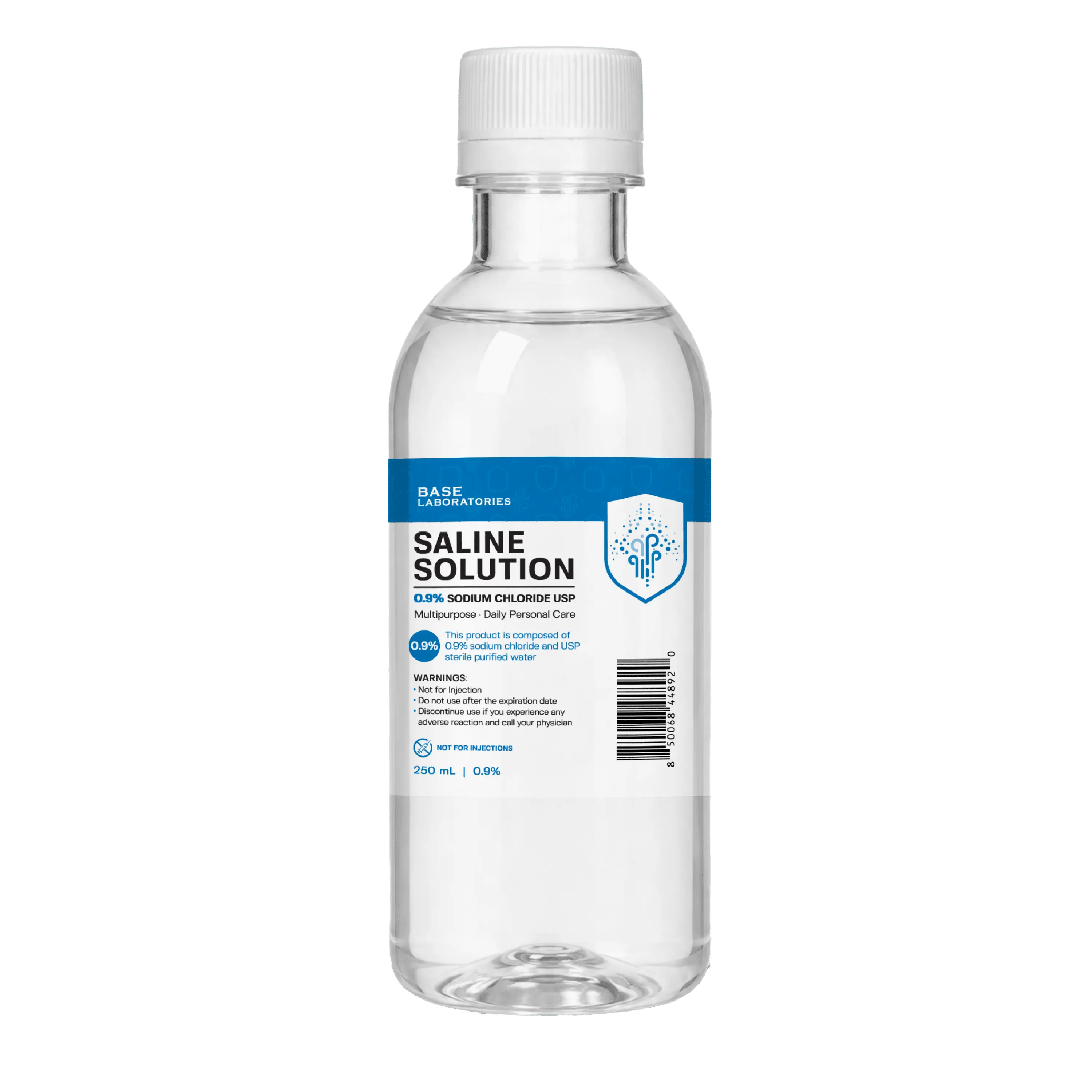 0.9% Saline Solution, 250 ml Resealable Bottle