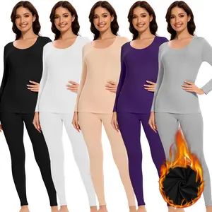 Women Thermal Underwear Long Johns with Fleece Lined, Base Layer Women Cold Weather Top Bottom