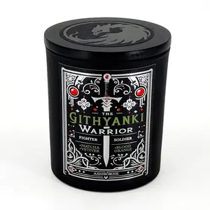 The Githyanki Warrior - 8oz Scented Candle - Matcha, Vetiver, Blood Orange - Natural Coconut Wax - 35 h Burn Time - Premium Foil Label