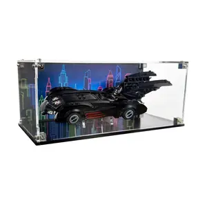 Acrylic Display Case UV Print Compatible with LEGO® 76333 Batman & Robin Batmobile - Set Not Included