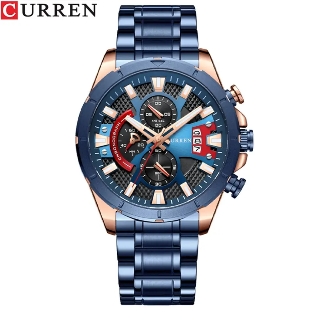CURREN Stylish Chronograph Stainless Steel Watch for Men