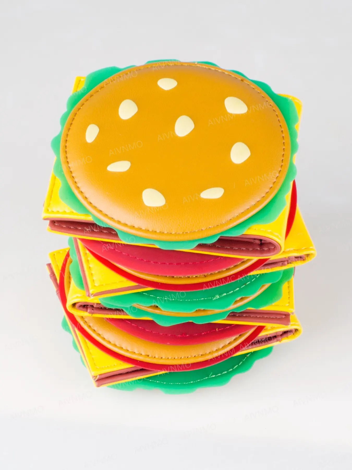 Cute Hamburger Shaped Bifold Wallet, Colorblock Card Holder, Fashionable Moneybag for Women & Girls, Casual Trendy Versatile High-quality Daily Wallet, Pu Leather Wallet, Wallet Purse, Kawaii Wallet, Cute Wallets