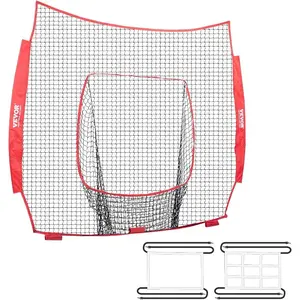 VEVOR 7x7ft Baseball Softball Practice Net, Portable Baseball Training Net for Hitting Batting Catching Pitching, Backstop Baseball Equipment Training NetVEVOR Super Brand Day