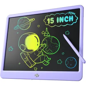 LCD Writing Tablet for Kids, Kidopire 15 Inch Large Screen Doodle Board, Colorful Drawing Writing Board Tablet Kids Age 3-12+ Birthday Erasable Drawing Pad Message Practice Note Learning Toys, Purple