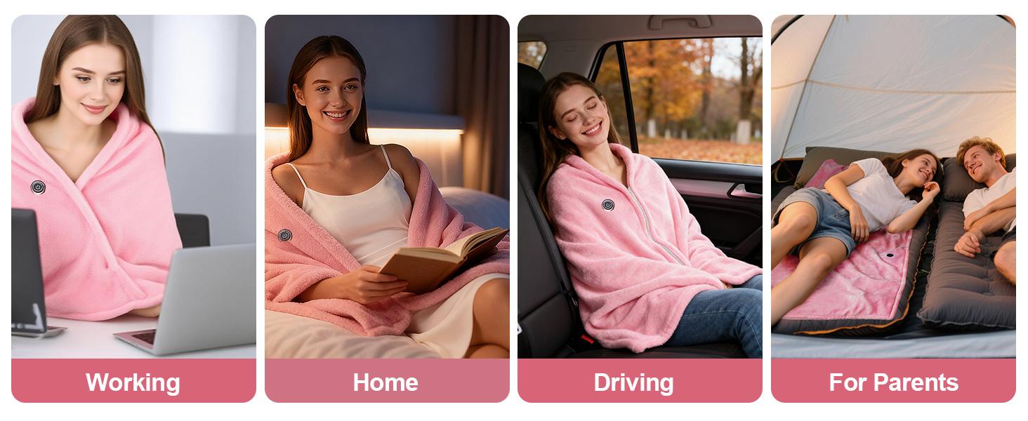 Portable USB Heated Blanket: Wearable Electric Poncho Shawl & 15s Fast Heating Wrap for Neck & Back (63"x33.5"), 3 Heat Levels, Machine Washable Soft Velvet for Office, Camping & Travel - Mother's Day & Birthday Gift Portable USB Heated Blanket: Wearable Electric Poncho Shawl & 15s Fast Heating Wrap for Neck & Back (63"x33.5"), 3 Heat Levels, Machine Washable Soft Velvet for Office, Camping & Travel - Mother's Day & Birthday Gift