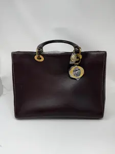 Pre-owned Dior Smooth Calfskin Tote Bags Christian Diorissimo Tote Large Purple BJ1 05