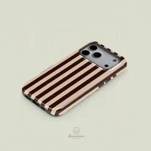 Striped Simple Line Print Phone Case, Durable Two-In-One Protection, Fits iPhone 17 16 15 14 13 12 Pro Max, Samsung Galaxy S25 S24 S23 S22 Ultra Series