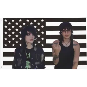 2D Door Banner, Jake And Johnny American Flag 3X5 FT, a Gift for Fans Featuring Jake Webber And Johnny Gilbert, Perfect for Decorating Walls in Bedrooms Or Living Rooms, Suitable for Both Indoor And Outdoor Use, Includes Grommets.