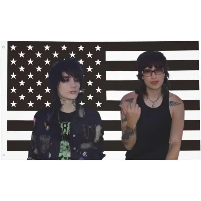 2D Door Banner, Jake And Johnny American Flag 3X5 FT, a Gift for Fans Featuring Jake Webber And Johnny Gilbert, Perfect for Decorating Walls in Bedrooms Or Living Rooms, Suitable for Both Indoor And Outdoor Use, Includes Grommets.
