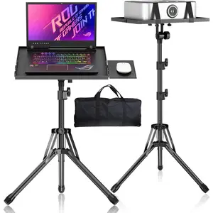 Projector Stand, Adjustable Height 26 to 56 Inch Laptop Tripod, Laptop Stand with  Tray, Foldable Tripod for Projector with Carry Bag, Portable Podium Stand for Office, , Stage, DJ