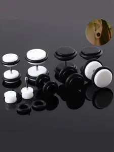 2PCS Acrylic Fake Cheater Ear Plugs and Tunnels Ear Plug Piercing Earring Gauges Cheaters Stretcher Body Jewelry Piercings