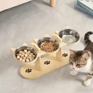 Stainless Steel Pet Bowl Set – 3-Bowl Design for Cats and Dogs Easy to assemble and portable. Durable feeding and watering dishes for dogs and cats. Includes 3 stainless steel elevated bowls — easy to detach for convenient cleaning.