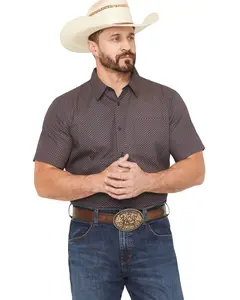 Gibson Trading Co Men's Men'S Polka Micro Geo Print Short Sleeve - Gmfa25w20-Nvy