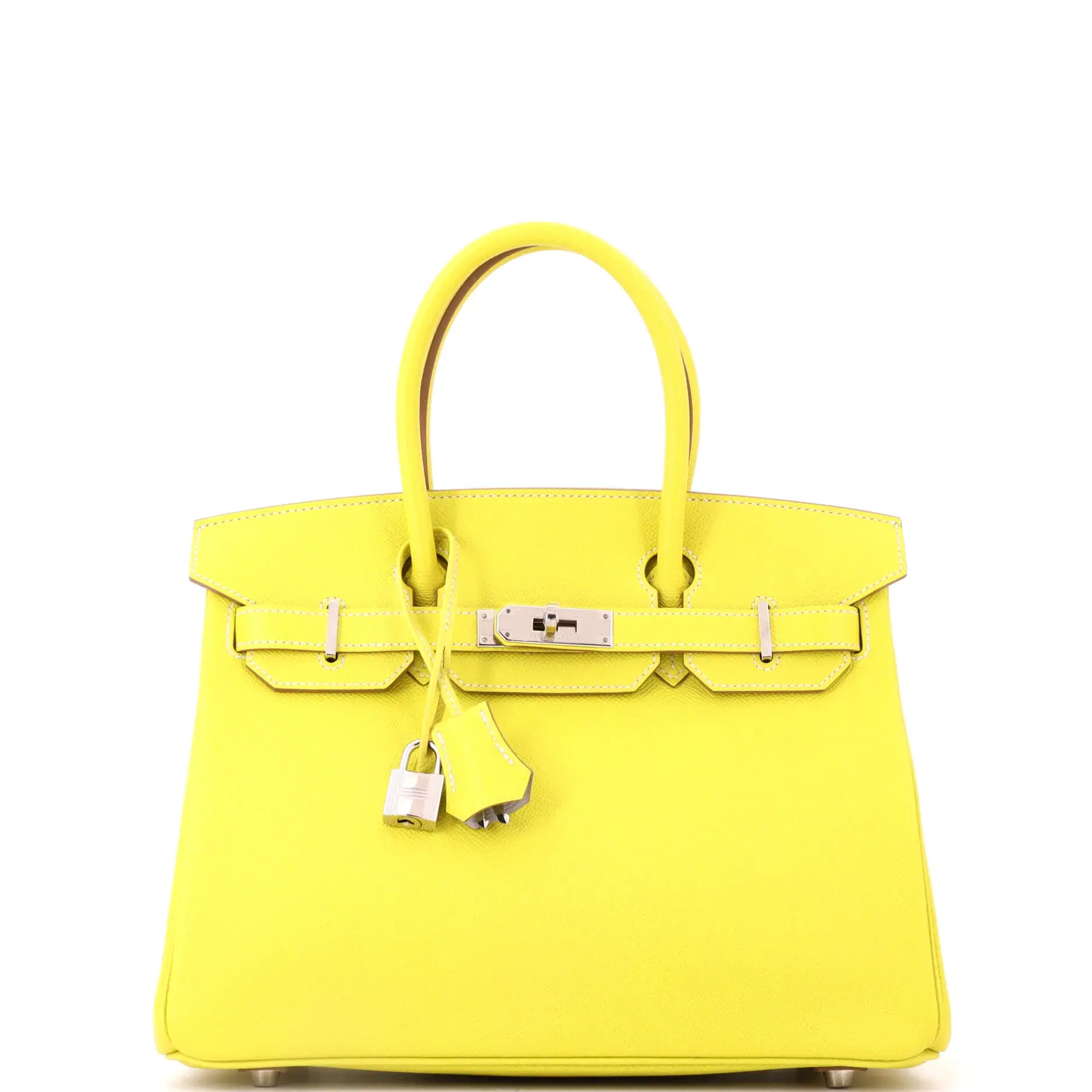 Pre-owned HERMÈS Leather Top Handle Bags Hermes Candy Birkin Bag Epsom 30 by Rebag