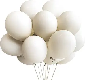 Cream Balloons 12 inch 70 Pack White Sand Balloons Matte Ivory Color Latex Helium Balloons for Wedding Birthday Baby Shower Decorations