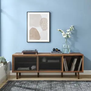 Modway Kurtis 67" TV and Vinyl Record Stand in Walnut