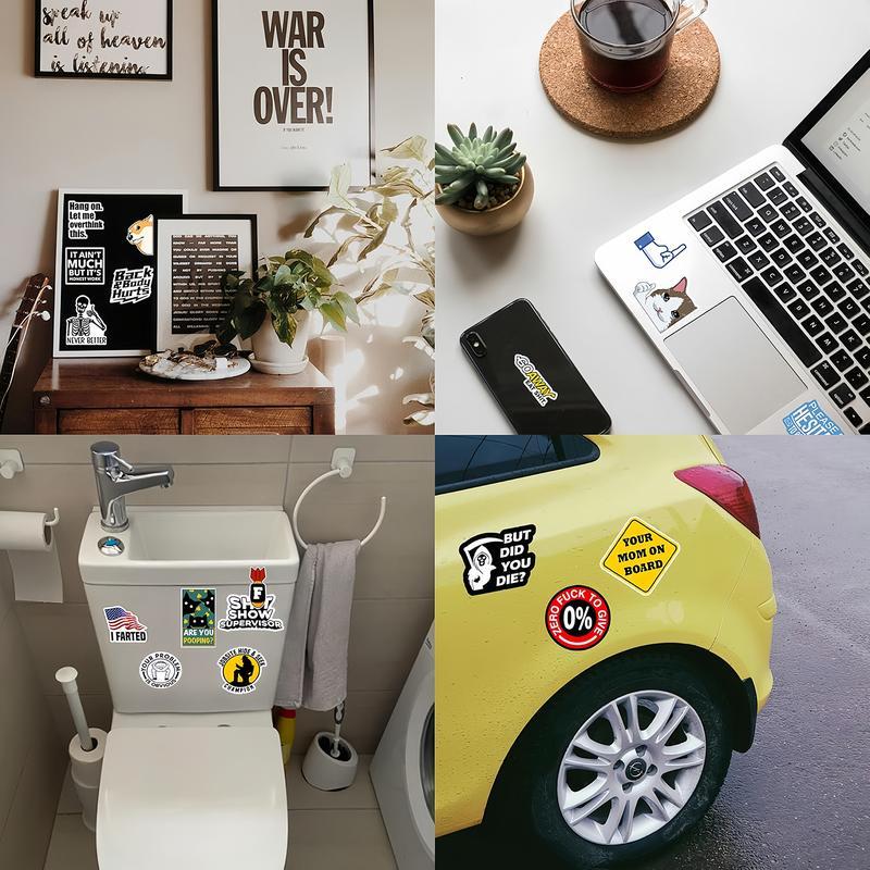 150PCS Funny Saying Sticker Pack - Snarky, Sarcastic Bold Humor Vinyl Waterproof Meme stickers for laptop, computer, water bottle, ipad, phones bumper folding chair Durable sticker pack(Random)