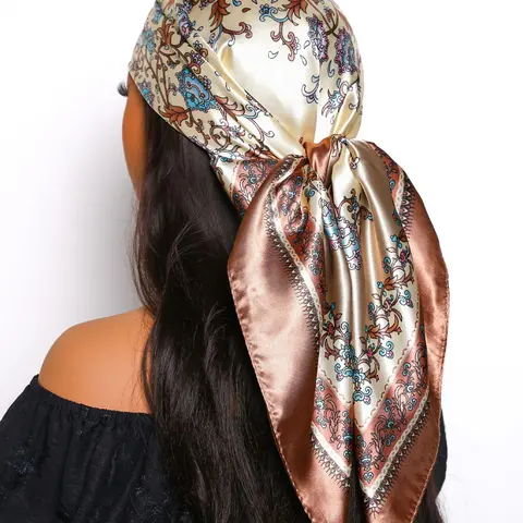 Women's Elegant Floral Print Head Scarf, Versatile Headscarf, Casual Versatile Hair Accessories for Daily Wear, Fashion Accessories for Women & Girls, Turban Hijab, Scarf Head Wrap