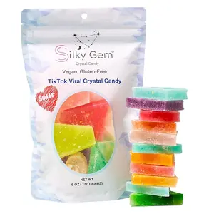 Silky Gem Sour Bites: Viral ASMR Crystal Candy with Signature Sizzle Glitter – Handcrafted Edible Jewelry – 6 oz Bag