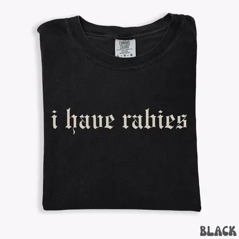 Cotton Short Sleeve T-shirt I Have Rabies Funny T-shirt, Unhinged Shirts, Weird Gift for Friend/ Sister, Dark Humor Tee, Party Girl Tee, Offensive Shirt