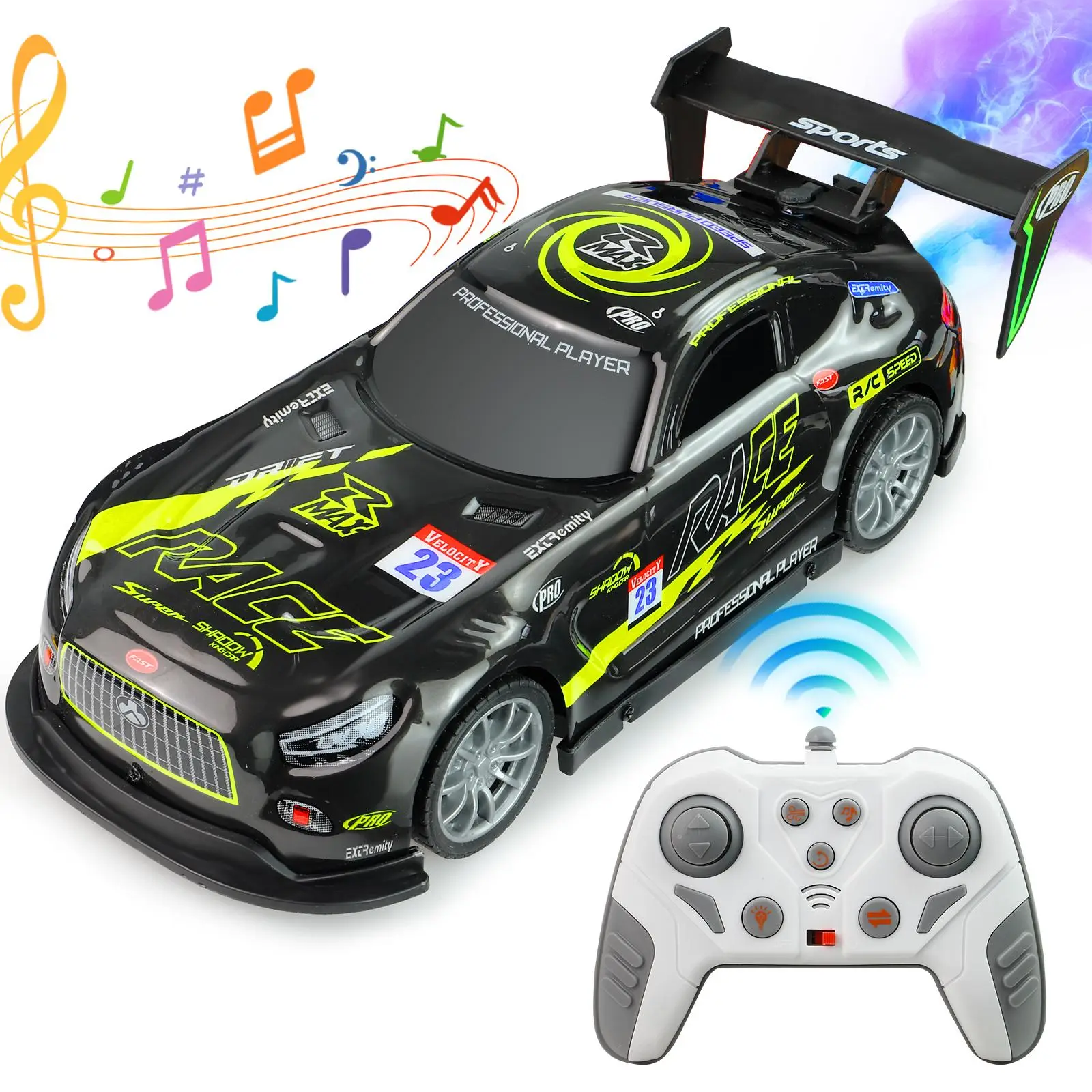 1:16 Alloy Drift RC Car - 4WD Remote Control Car with Cool LED Lights and High-Performance Drift Tires