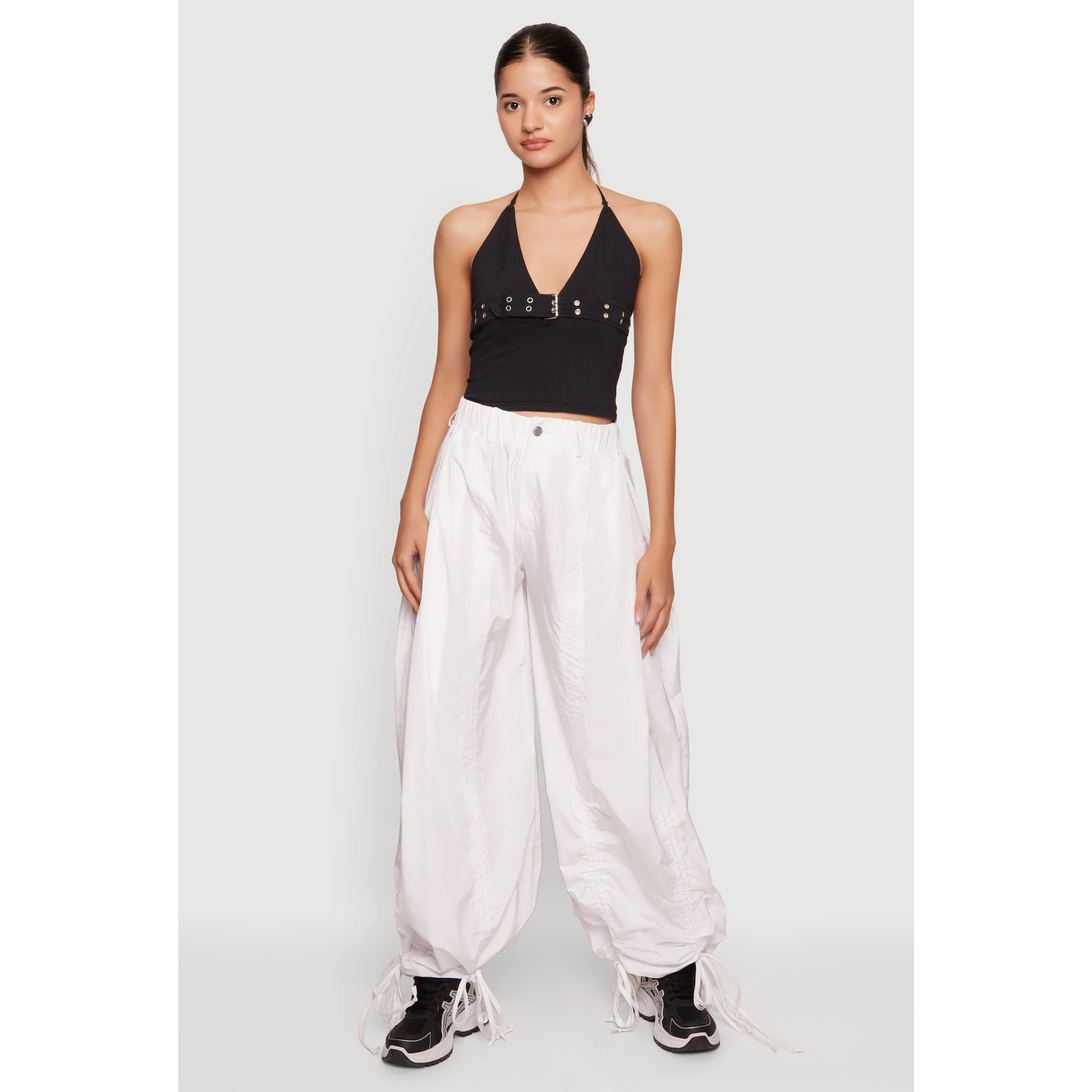 Grommet Belted Front Halter Top