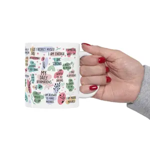 Positive Affirmation Coffee Mug, Cute Inspirational Ceramic Mug, Affirmation Coffee Mug, White Coffee Mug, Inspirational Mug, Self Love Affirmation, Daily Affirmations Coffee Mug