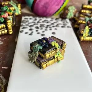 Antique Books with Floral, and Fauna - Miniature/Figurines - Handmade from Polymer Clay