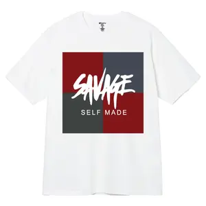 3Forty Inc. 'Self Made Savage' T-Shirt (White/Burgundy)