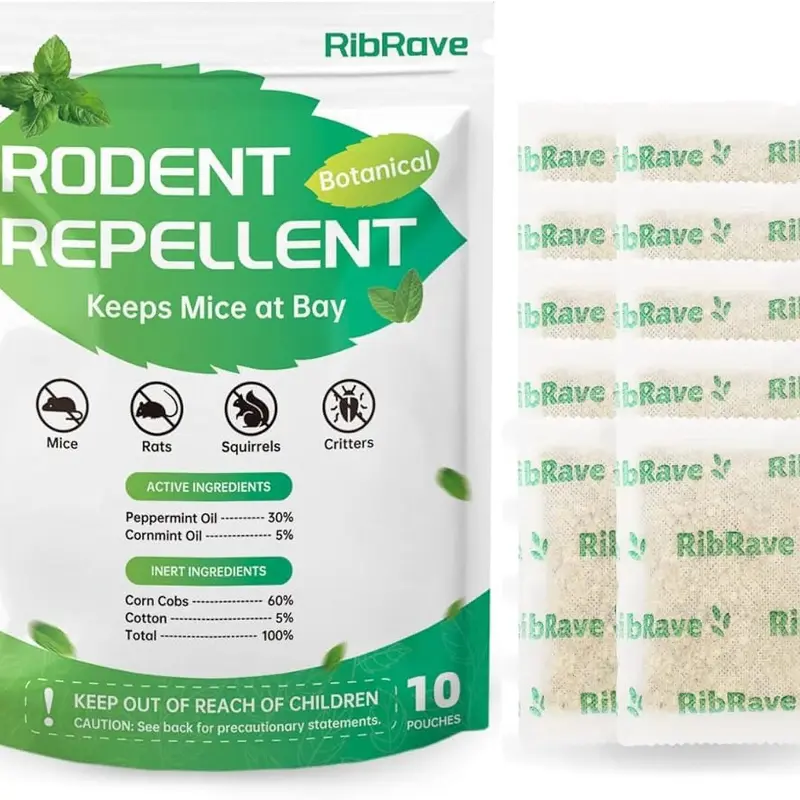 10 Pack Rodent Repellent Pouches Mice Repellent Pouches for House Natural Pouches Peppermint Oil Repel Rats Rodent repelling Mouse Deterrent