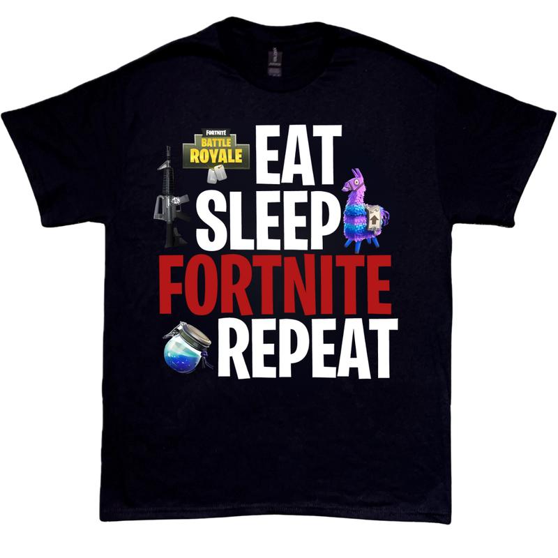 Eat Sleep Fortnite Repeat White T-Shirt, Game Shirt, Streetwear, Vintage T Shirt