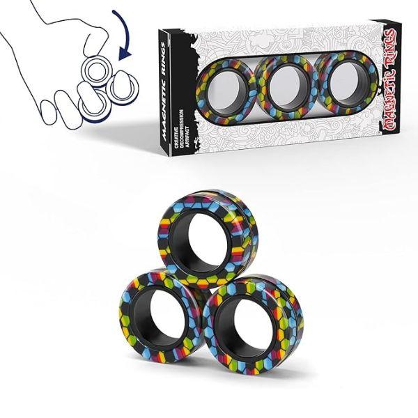 Magnetic Fidget Rings Set (3PCS) ADHD Fidget Toys for Adults & Kids Anxiety Relief Magnetic Spinner Rings Sensory Fidget Pack for Stress Relief Desk Toys Gift for Teens & Adults Magnetic Fidget Rings Set (3PCS) ADHD Fidget Toys for Adults & Kids Anxiety Relief Magnetic Spinner Rings Sensory Fidget Pack for Stress Relief Desk Toys Gift for Teens & Adults