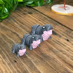 Tiny Hippo Figurines | Pick Your Own | Articulating Miniature Animals | Home Decor | Variety Pack Desk Ornaments