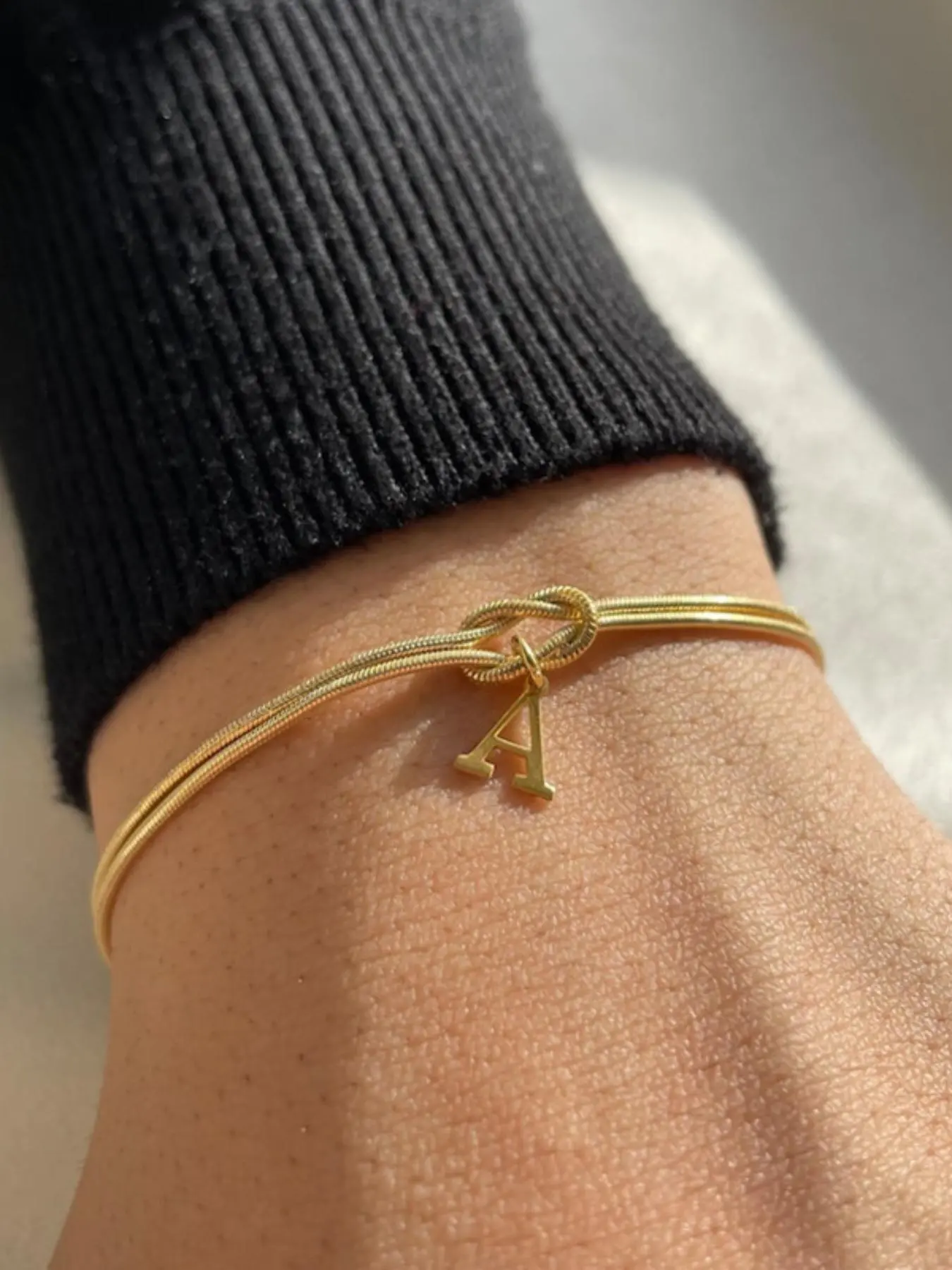 Stainless Steel Alphabet Charm Bracelet, Elegant Simple Handmade Letter Link Bracelet, Perfect Gift for Couples, Metal Bracelet Jewelry