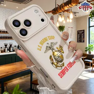 Vintage Marine Corps Emblem Case for iPhone 17 16 15 14 Pro Max 13 12 11 XR XS Plus Air Slim Shockproof Anti Drop Protective TPU Cover Gift For Family Friends