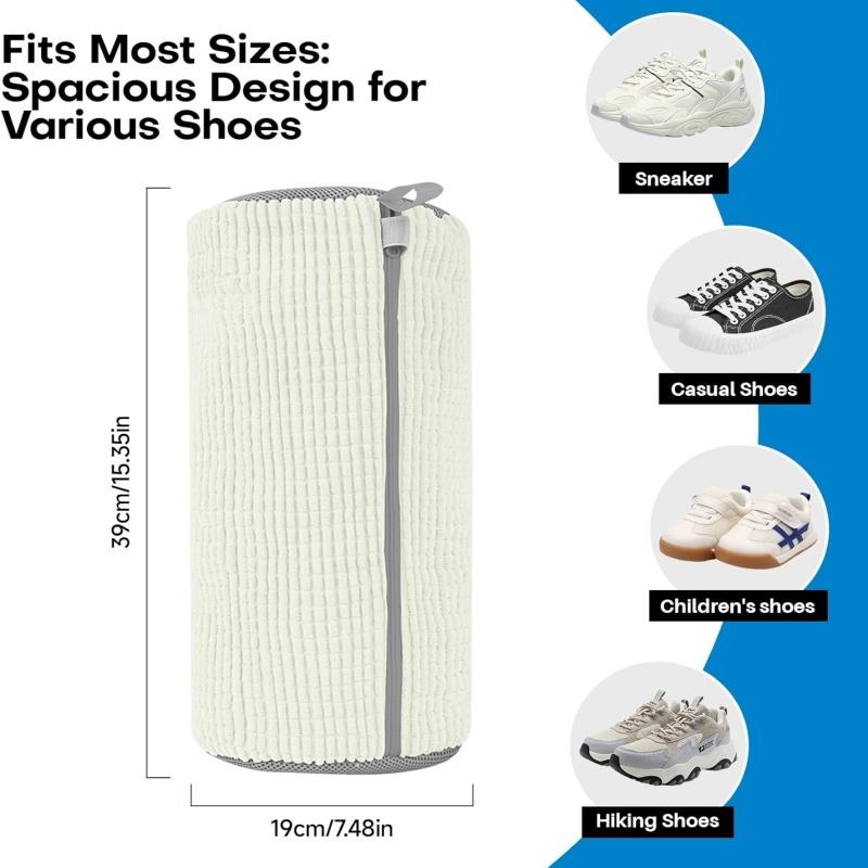 Reusable Shoe Cleaning Bags for Washer and Dryer Shoe Washer Laundry Bags Stain Cleaning Kit for Sneakers Tennis Shoes