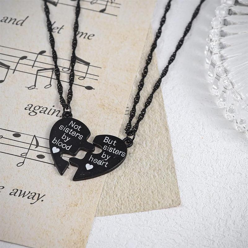 2 count Love Heart Puzzle Pendant Necklace Set Adjustbale Broken Split Heart Friend Matching Necklace for Women Men Brother Sister Friendship 2 count Love Heart Puzzle Pendant Necklace Set Adjustbale Broken Split Heart Friend Matching Necklace for Women Men Brother Sister Friendship