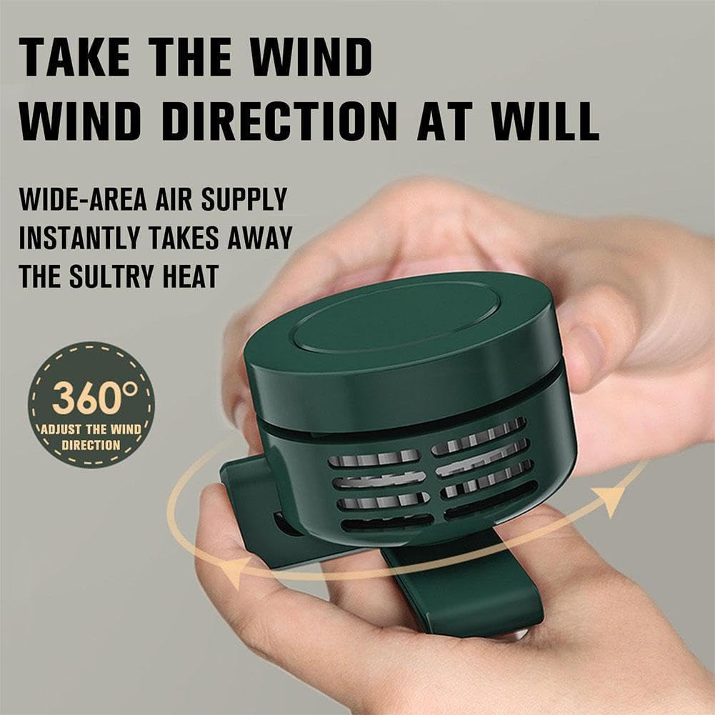 Portable silent mini bladeless fan, mini cyclone waist fan, three-speed hands-free neck fan, suitable for outdoors, travel