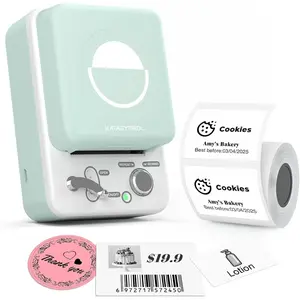 T50M Plus  Label Maker Machine with Tape, High Printing Clarity, Versatile App with 40+ Fonts and 450+ Icons, Inkless Labeler for Business, Home, Office Organization, Green