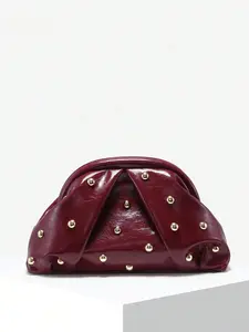 Women's Retro Clutch Bag  Studded Croc Embossed Shell Purse Luxury PU Leather Evening Bag for Party Wedding Daily Use