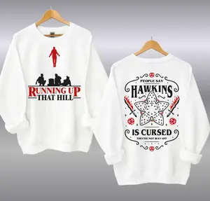 Running Up That Hill Strangger Thinggs Sweatshirt, Hawkiins Town Helfire Clubs & Demogoroo Cartoon Design Sweater, Merch Unisex Streetwear | 011225.C13560.ID00