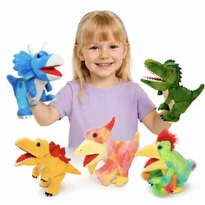 Kids Dinosaur Soft Plush Hand Puppet - Interactive Toy for Boys and Girls, Children at Most Ages, with Flexible Open Mouth, Exquisite and Cute, Inspires Imaginative Pretend Play, Keeps Away from Electronic Devices, Ideal for Christmas Family Home Moments
