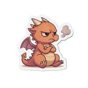 Moody Dragon Die-Cut Magnet, Gothic Refrigerator Decor, Fierce Dragon Illustration, Fantasy Home Accessory, Unique Dragon Gift, Spooky Magnetic