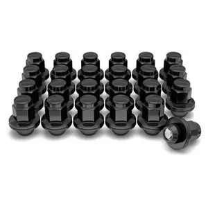 Toyota Lexus Style Mag Lug Nuts 14x1.5 Black Chrome Wheel Lugs with Attached Washer 14mm x 1.5 for Tacoma Tundra Land Cruiser Sequoia LX GX