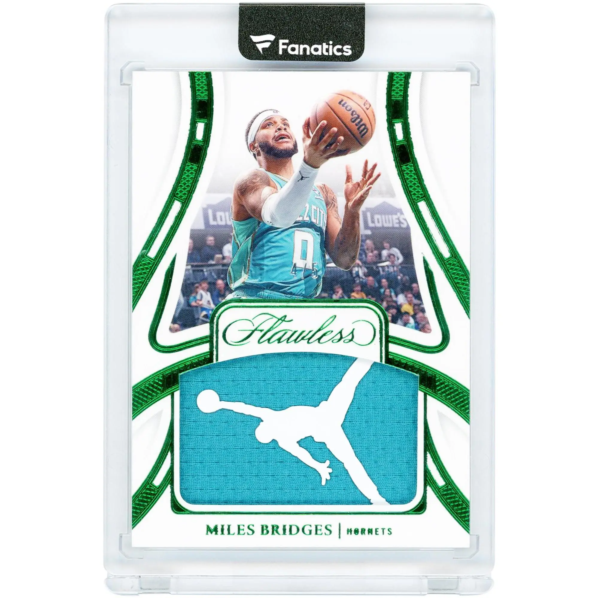 Miles Bridges Charlotte Hornets 2023-24 Panini Flawless Emerald Game Used Jumpman Logo 2 Color Relic #PAT-MLB #4/5 Card - Fanatics Authentic Certified
